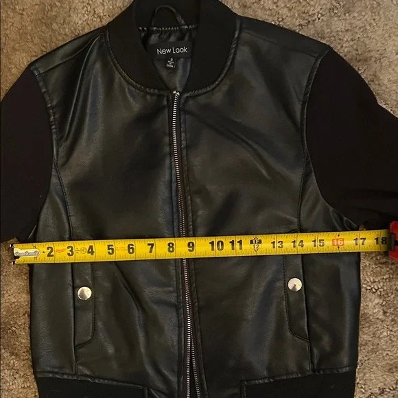 Women's Black Bomber Jacket - Picture 10 of 12